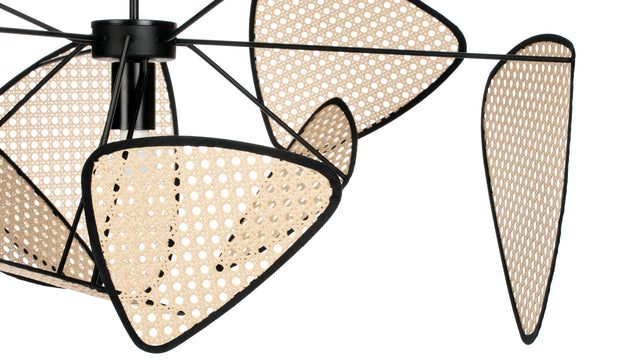 Oka - Oka Ceiling Lamp, Black and Natural Rattan