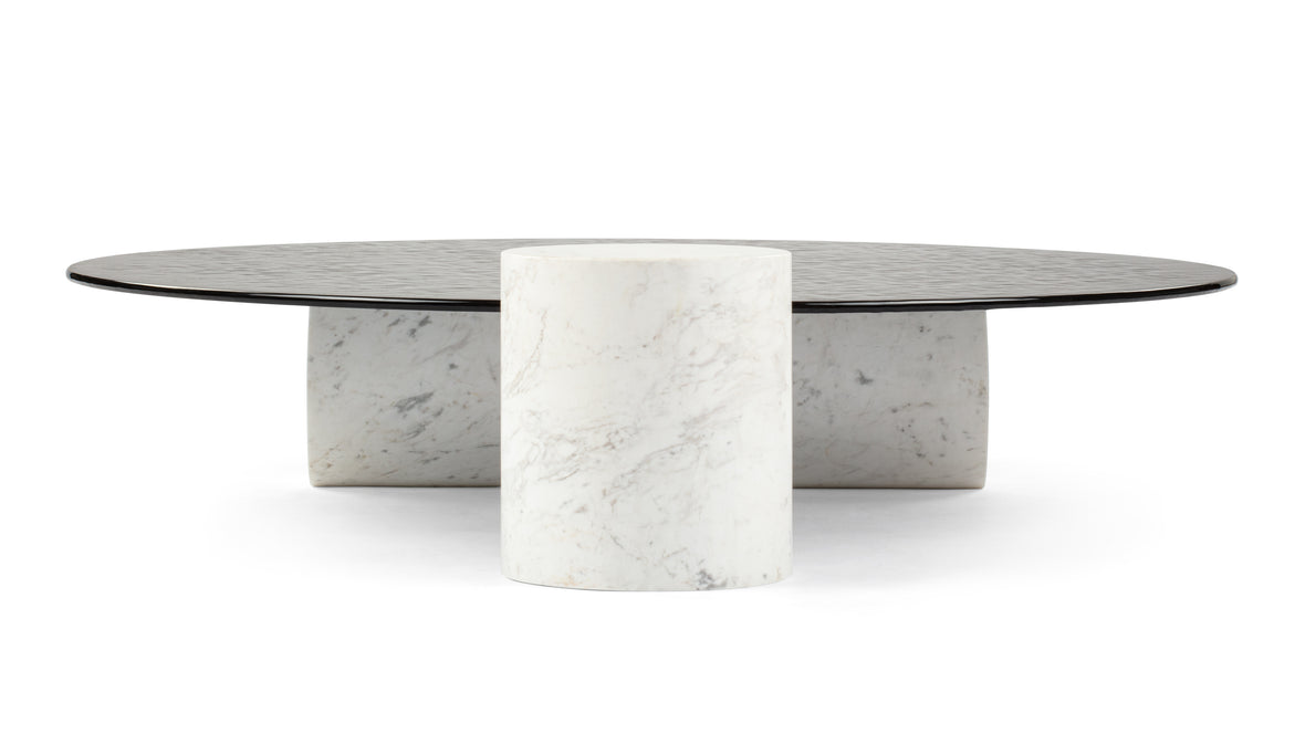 Baxter - Baxter Coffee Table, White Marble and Smoked Glass