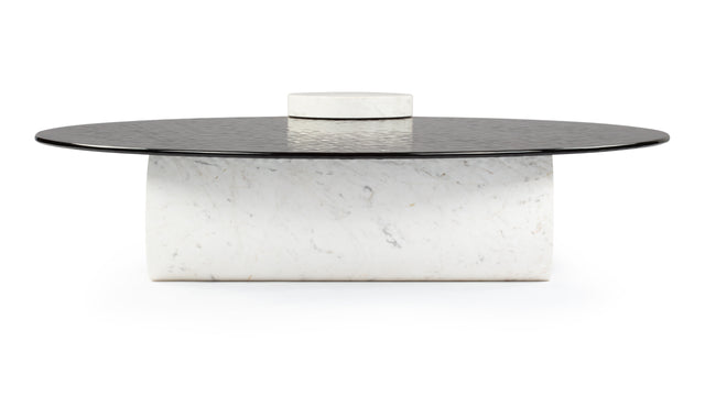Baxter - Baxter Coffee Table, White Marble and Smoked Glass