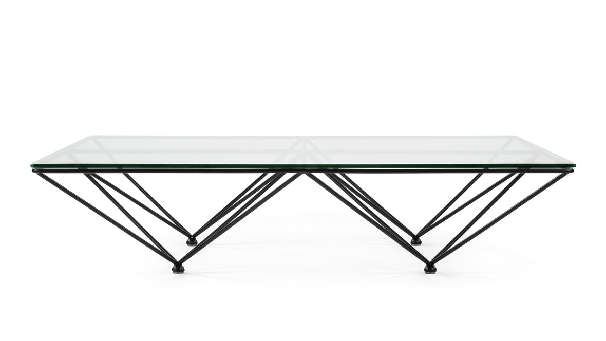 Adria - Adria Coffee Table, Black and Tempered Glass