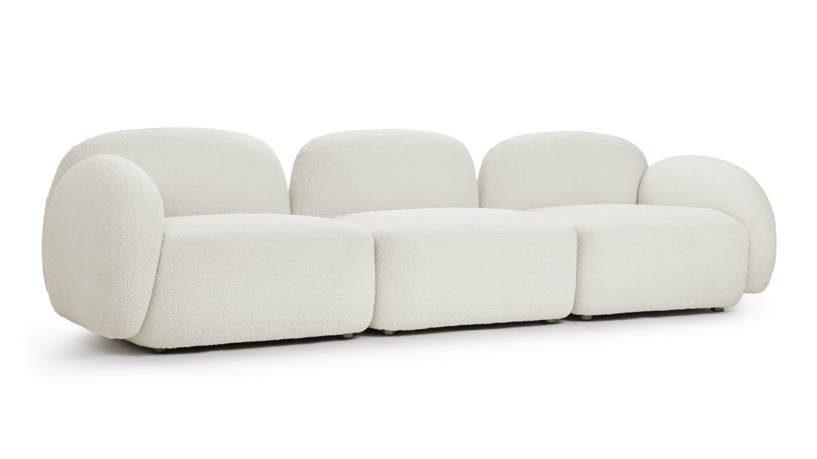 Gigi - Gigi Three Seater Sofa, White Boucle