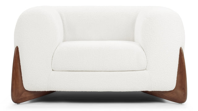 Breton - Breton Lounge Chair, White Boucle