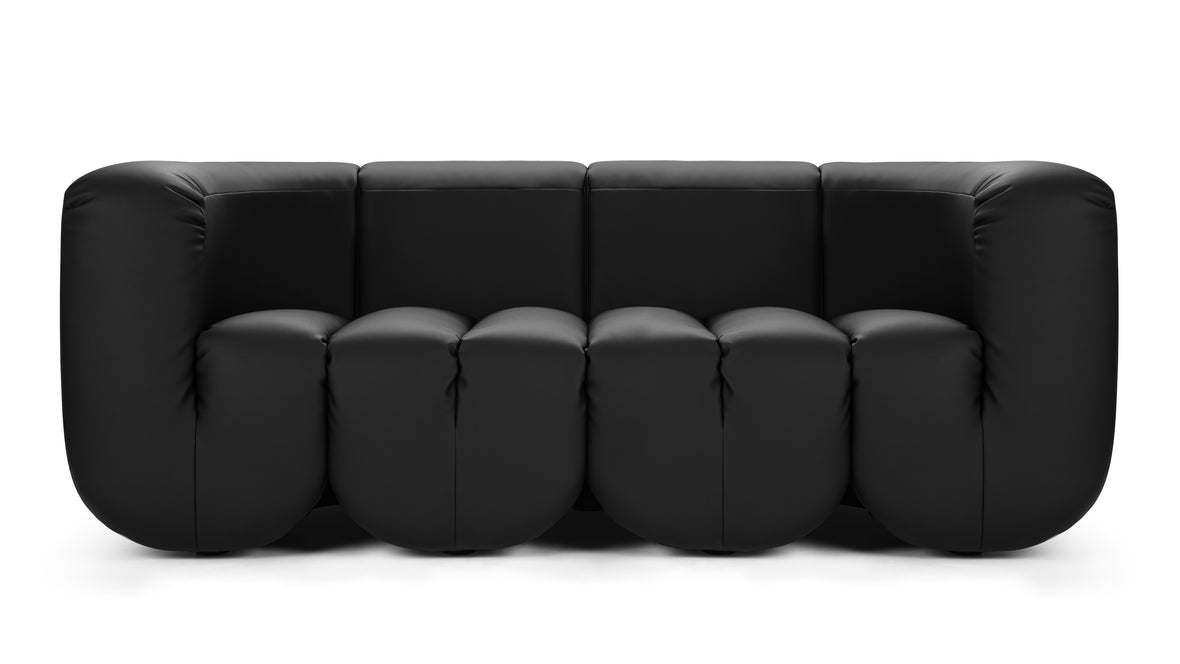Seb - Seb Two Seater Sofa, Black Vegan Leather
