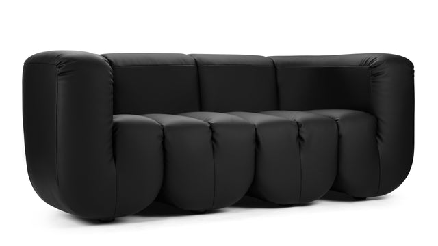 Seb - Seb Two Seater Sofa, Black Vegan Leather