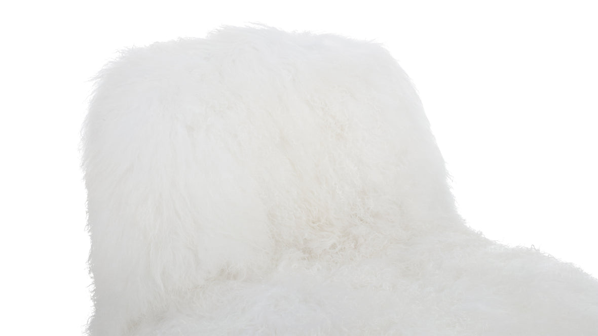 Elise - Elise Side Chair, Premium White Mongolian Wool