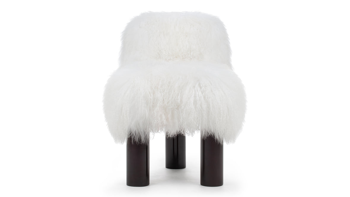 Elise - Elise Side Chair, Premium White Mongolian Wool
