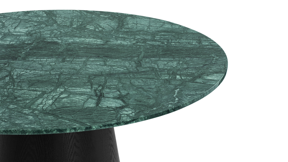 Pluto - Pluto Round Dining Table, Green Marble, 47in