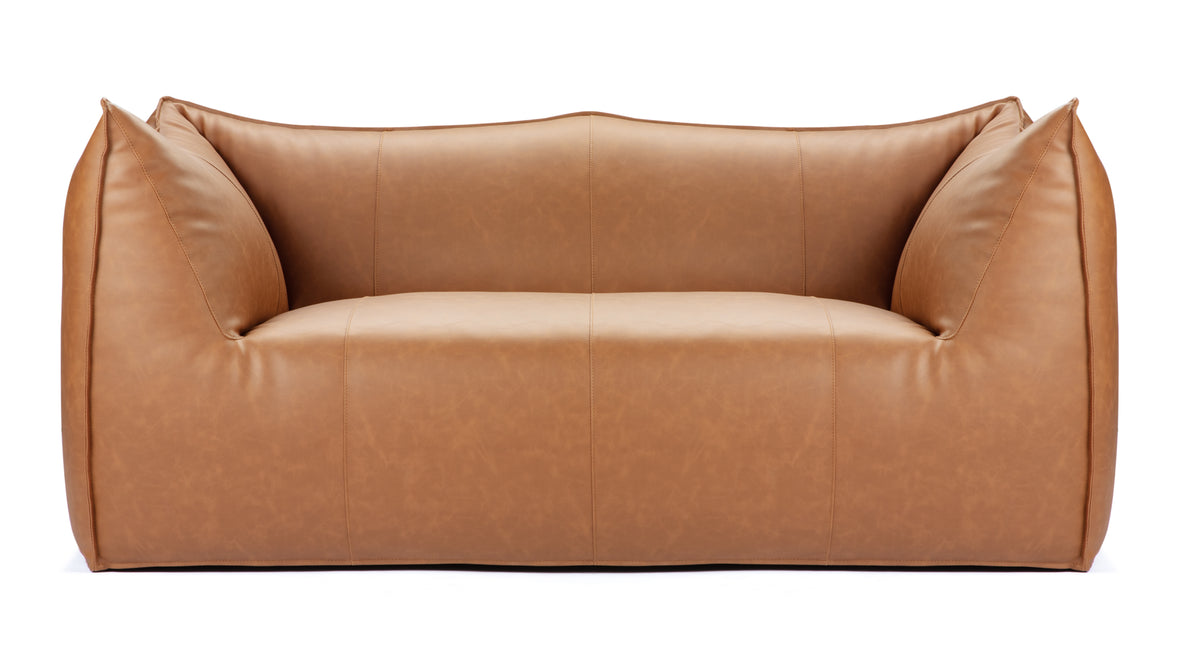 Leandro - Leandro Two Seater Sofa, Chestnut Vegan Leather