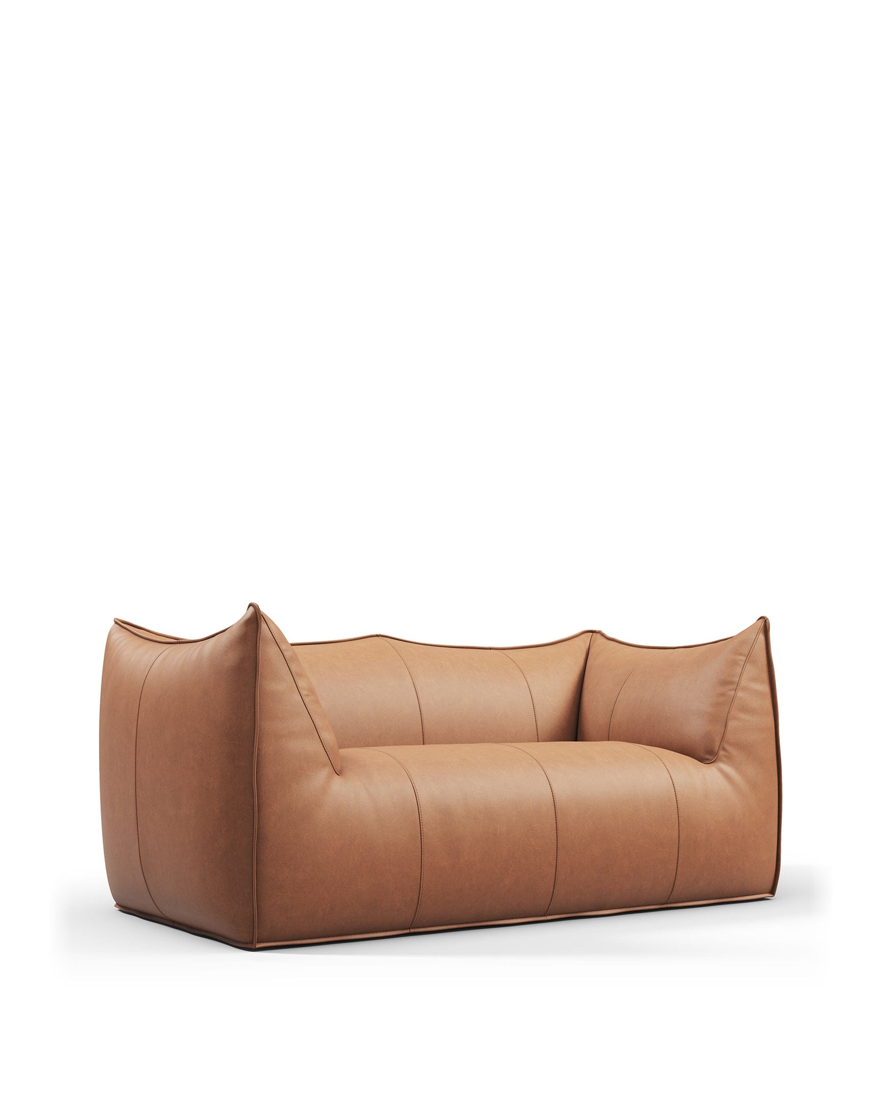 Bambole Two Seater Sofa, Chestnut Vegan Leather – Interior Icons
