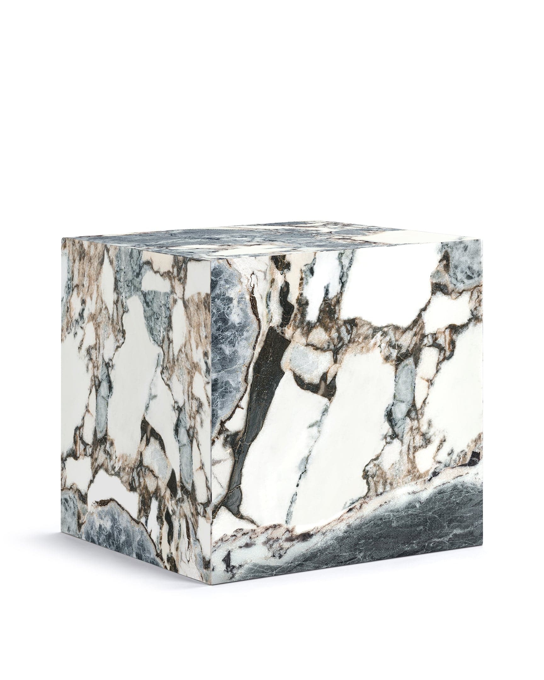Plinth Short Side Table, Modellato Marble – ICONS