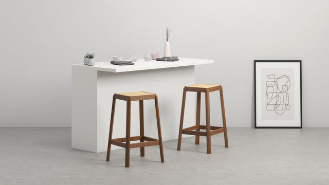 Jeanneret Counter Stool, Walnut Stain