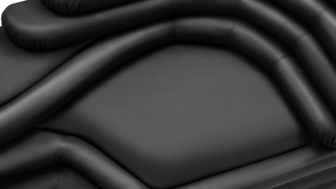 Terrazza - Terrazza Sofa, Right Arm, Black Vegan Leather