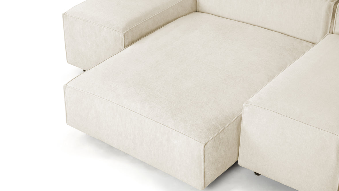 Extrasoft - Extrasoft Sectional Sofa, Combination 1, Left, Ivory Chenille