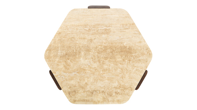 Spencer - Spencer Coffee Table, Travertine and Walnut