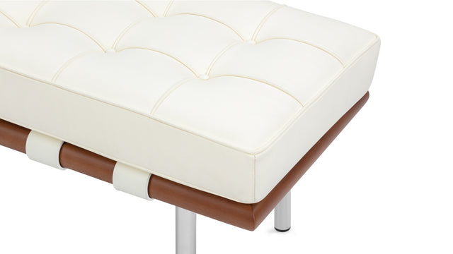 Manhattan - Manhattan Two Seater Bench, Ivory Premium Leather