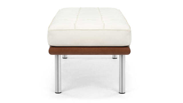 Manhattan - Manhattan Two Seater Bench, Ivory Premium Leather