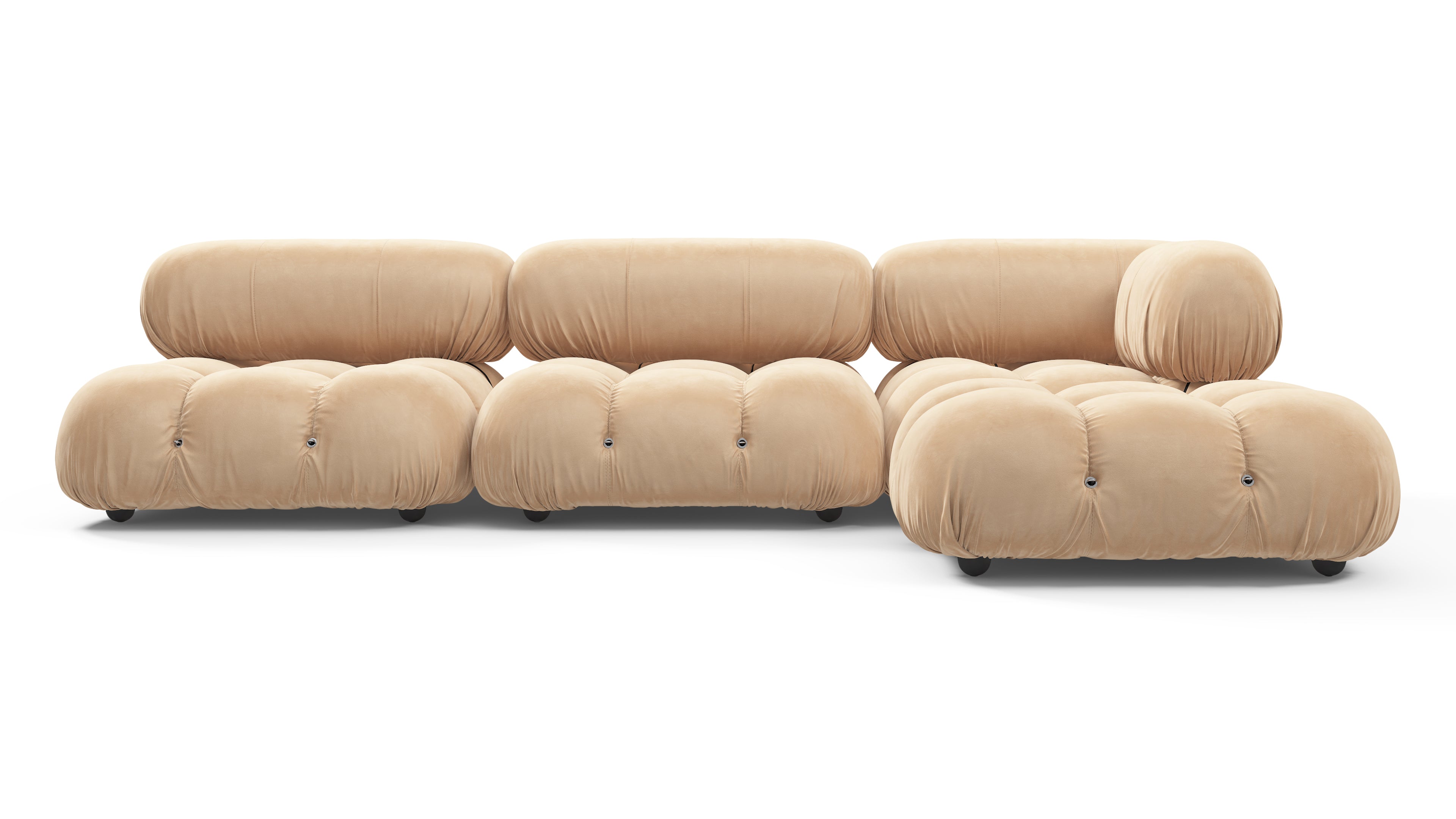 Belia Sectional, Right Chaise, Ecru Velvet | Interior Icons