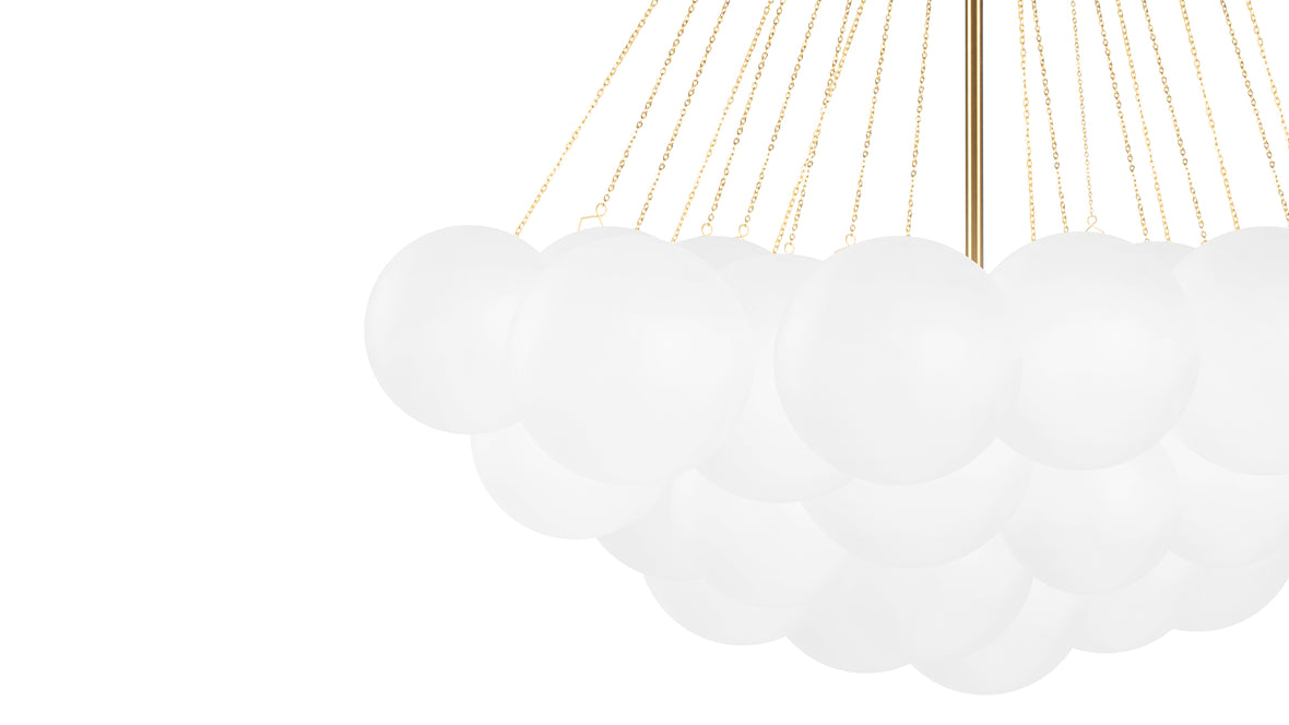 Cloud - Cloud Chandelier, Large, Gold and Frosted Glass