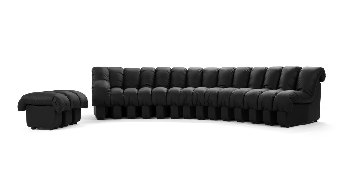 DS 600 - DS 600 Sectional Sofa, Combination 2, Left Arm, Black Vegan Leather