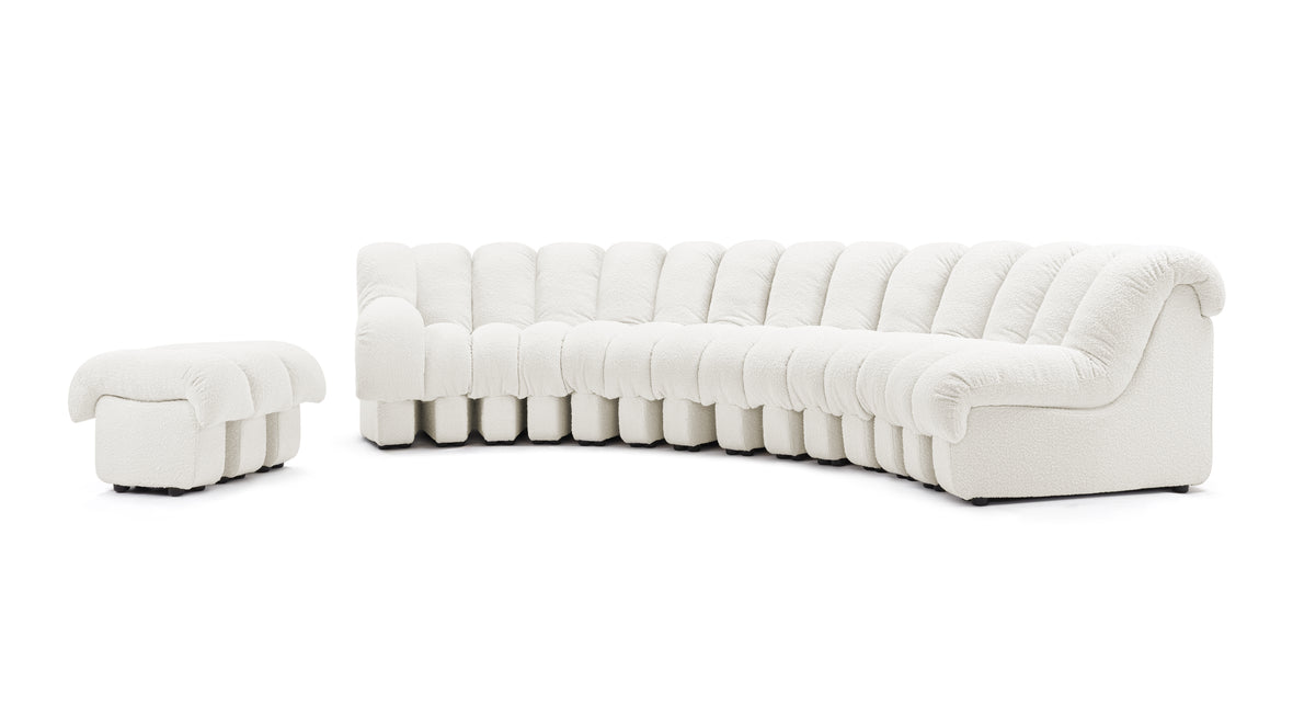 DS 600 Sectional - Combination 2, Left Arm, White Boucle