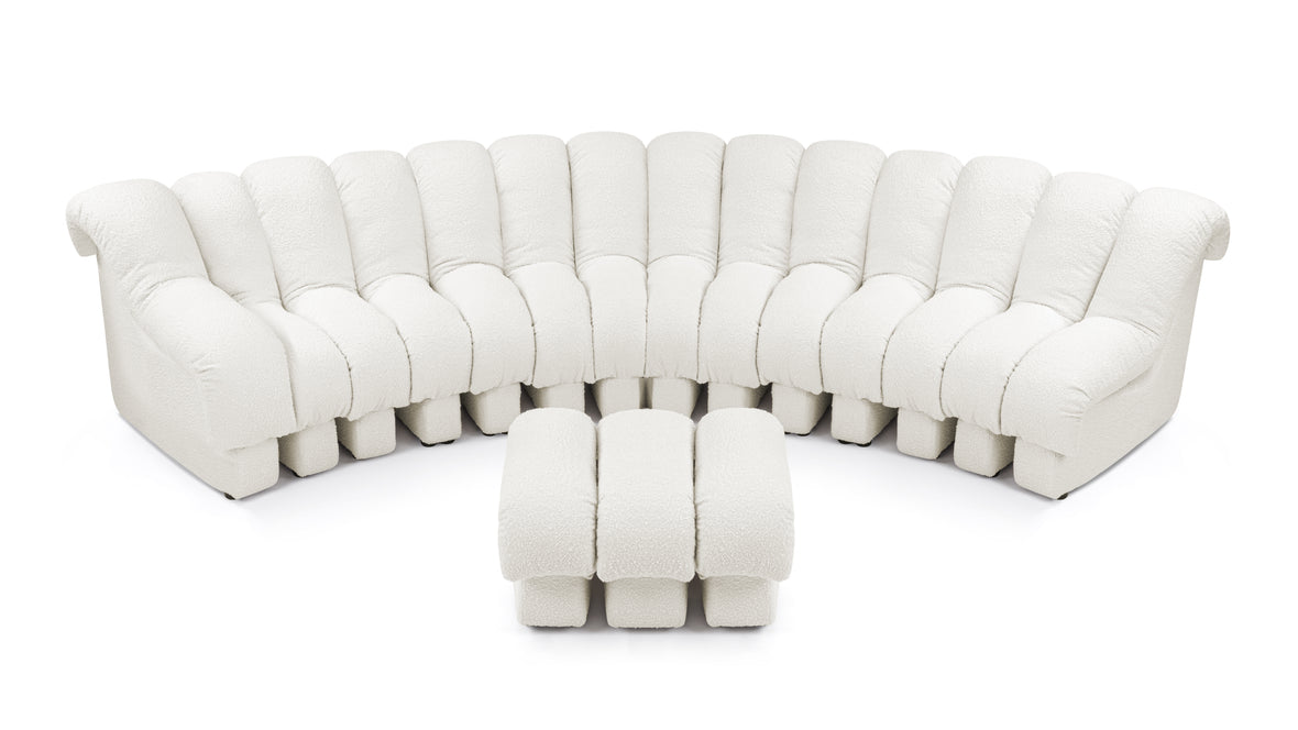 DS 600 Sectional - Combination 2, Left Arm, White Boucle