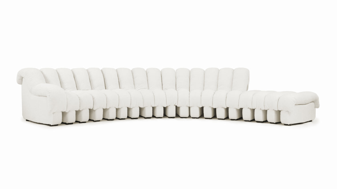 DS 600 Sectional - Combination 1, Left Arm, White Boucle