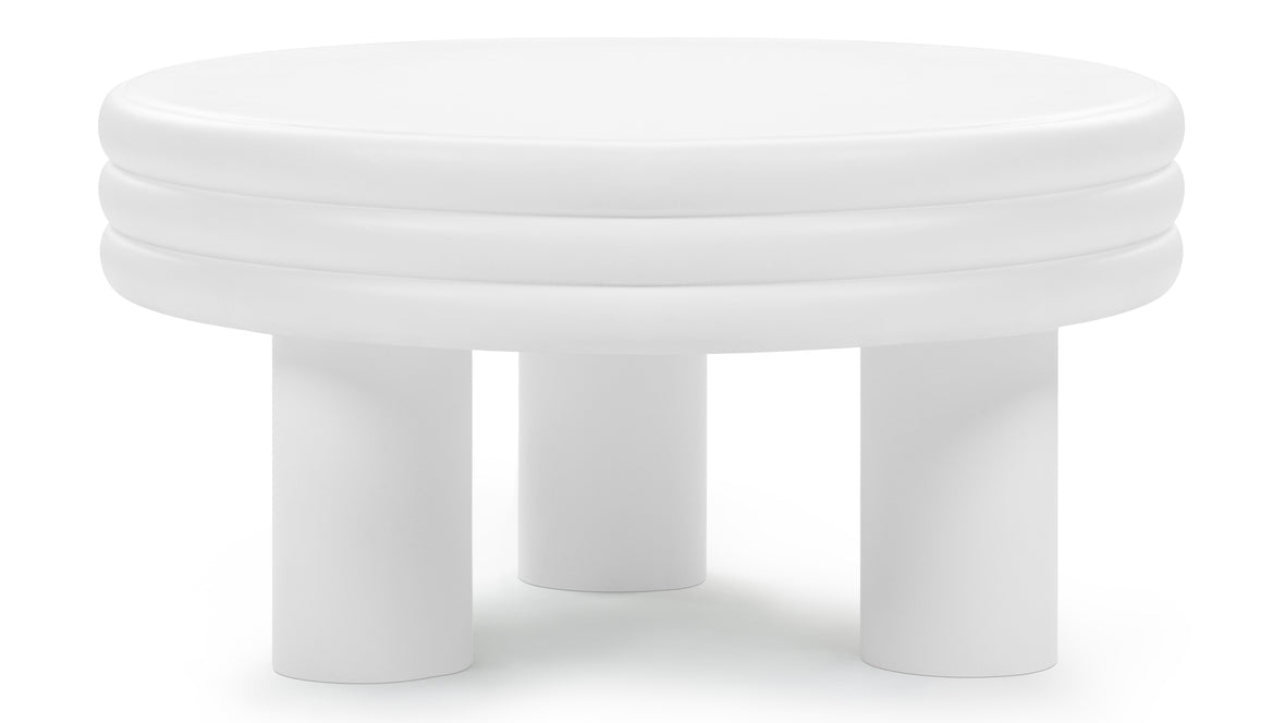 Tor - Tor Round Coffee Table, White Concrete