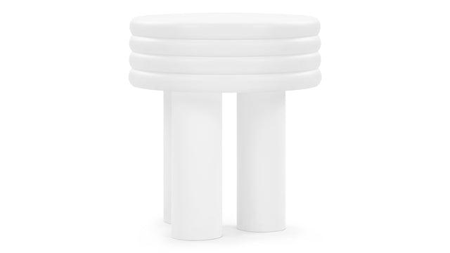 Tor - Tor Round Side Table, White Concrete