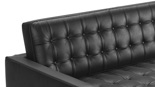 Florence - Florence Three Seater Sofa, Right Chaise, Midnight Black Premium Leather