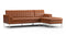 Florence - Florence Three Seater Sofa, Right Chaise, Tan Premium Leather