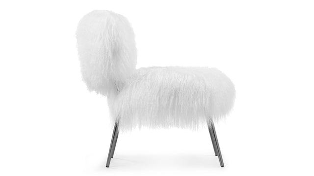Umi - Umi Lounge Chair, White Mongolian Wool
