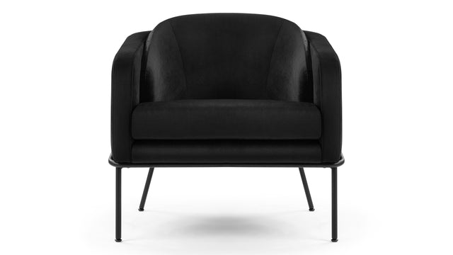 Aben - Aben Lounge Chair, Black Plush Velvet