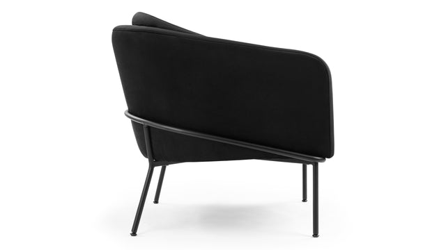 Aben - Aben Lounge Chair, Black Plush Velvet