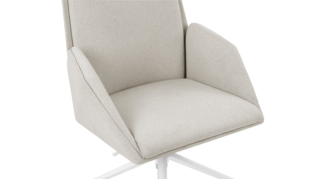 Mies - Mies Desk Chair, Light Gray Brushed Weave