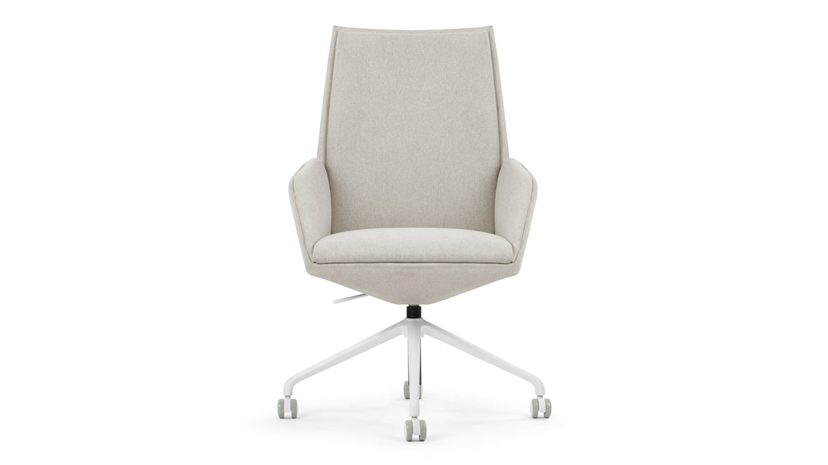 Mies - Mies Desk Chair, Light Gray Brushed Weave