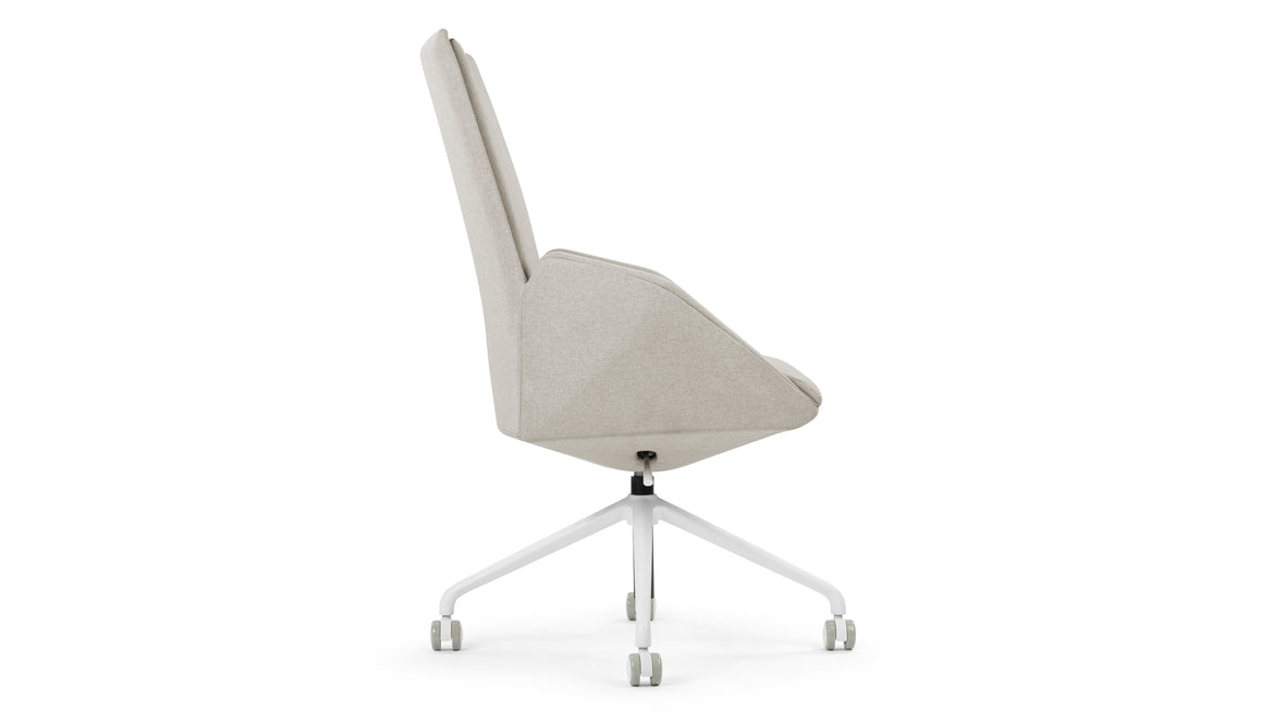 Mies - Mies Desk Chair, Light Gray Brushed Weave