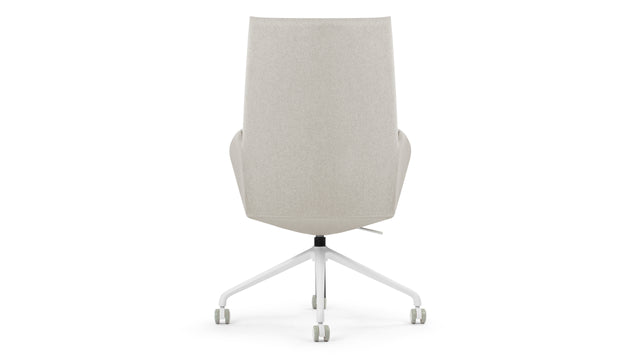 Mies - Mies Desk Chair, Light Gray Brushed Weave