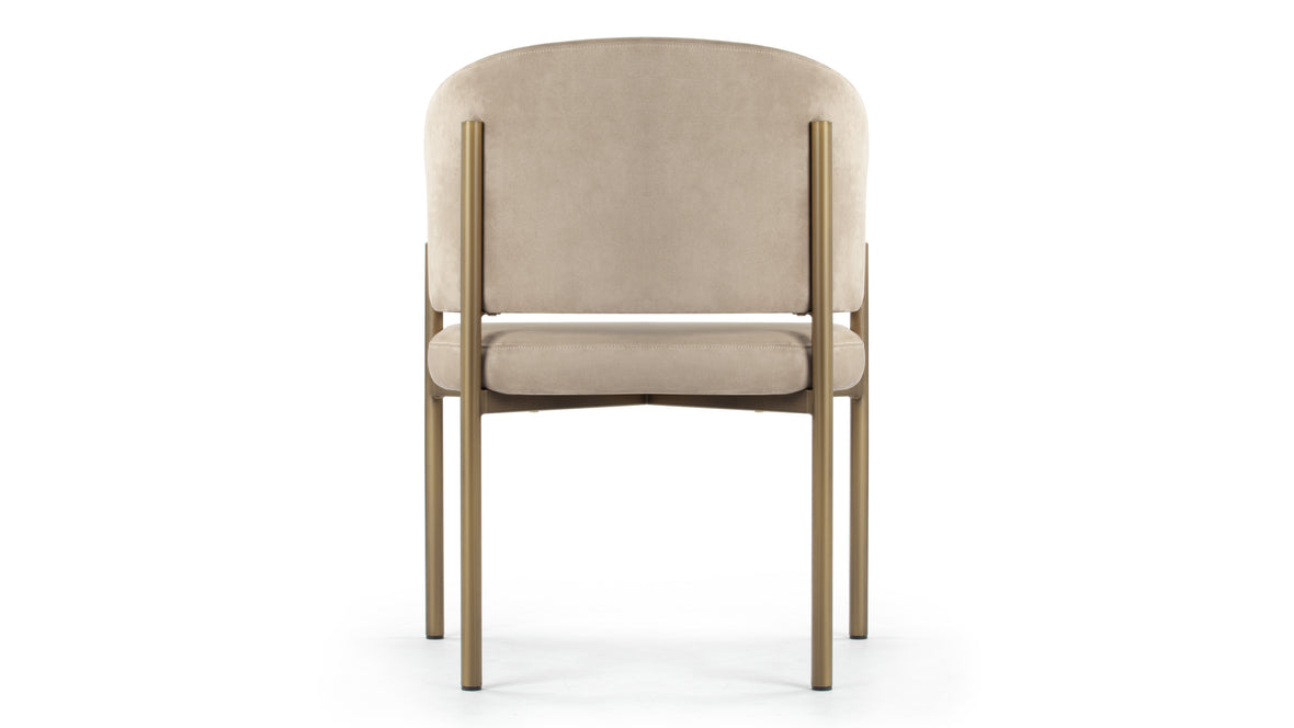 Esme - Esme Dining Chair, Latte Vegan Suede and Brushed Brass