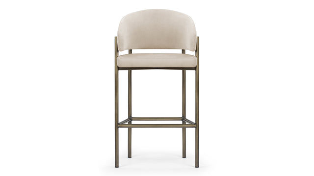 Esme - Esme Counter Stool, Latte Vegan Suede and Brushed Brass