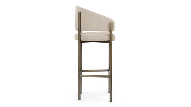 Esme - Esme Counter Stool, Latte Vegan Suede and Brushed Brass