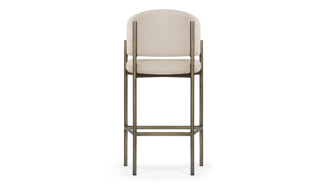 Esme - Esme Counter Stool, Latte Vegan Suede and Brushed Brass