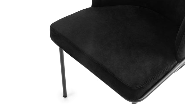 Aben - Aben Dining Chair, Black Plush Velvet and Black