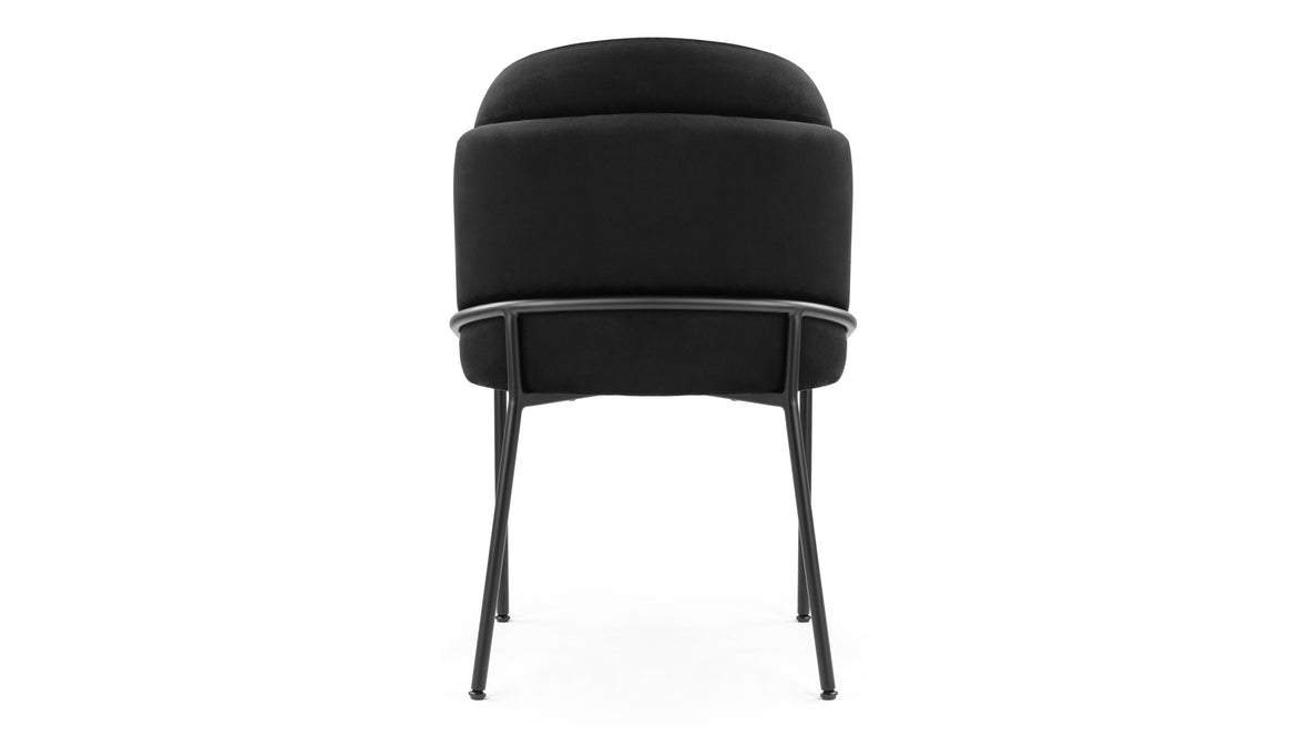 Aben - Aben Dining Chair, Black Plush Velvet and Black