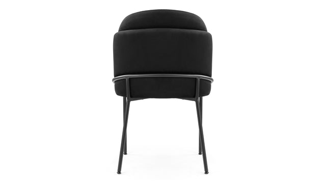 Aben - Aben Dining Chair, Black Plush Velvet and Black