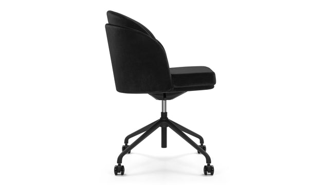 Aben - Aben Desk Chair, Black Plush Velvet