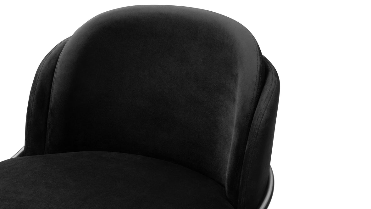 Aben - Aben Bar Stool, Black Plush Velvet