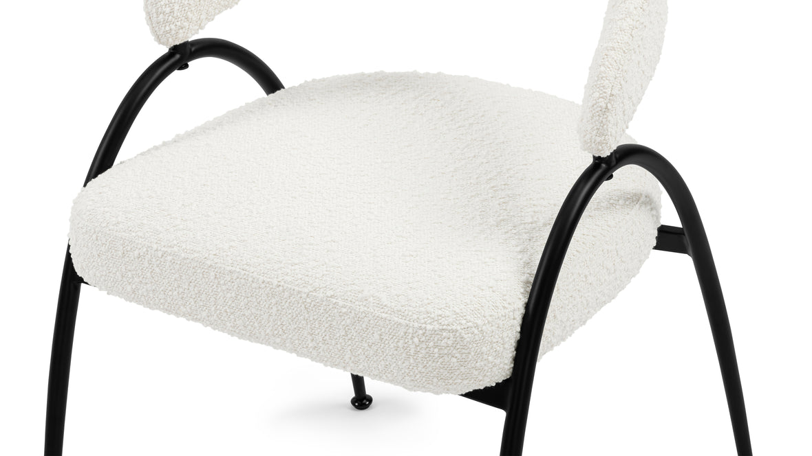 Astra - Astra Dining Chair, Pearl Boucle