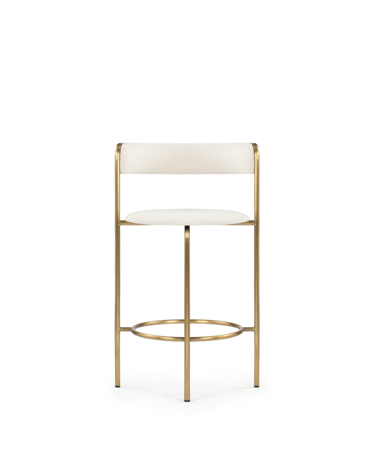 Demi Bar Stool, Oatmeal Brushed Weave and Brass – Interior Icons