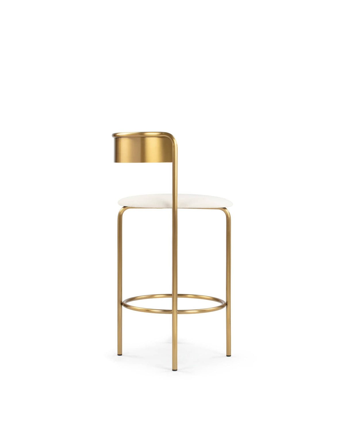 Demi Bar Stool, Oatmeal Brushed Weave and Brass – Interior Icons