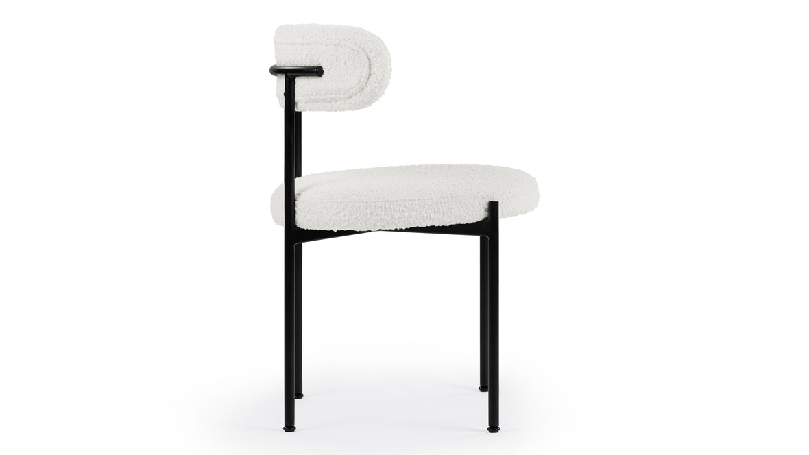 Mila - Mila Dining Chair, Pearl Boucle